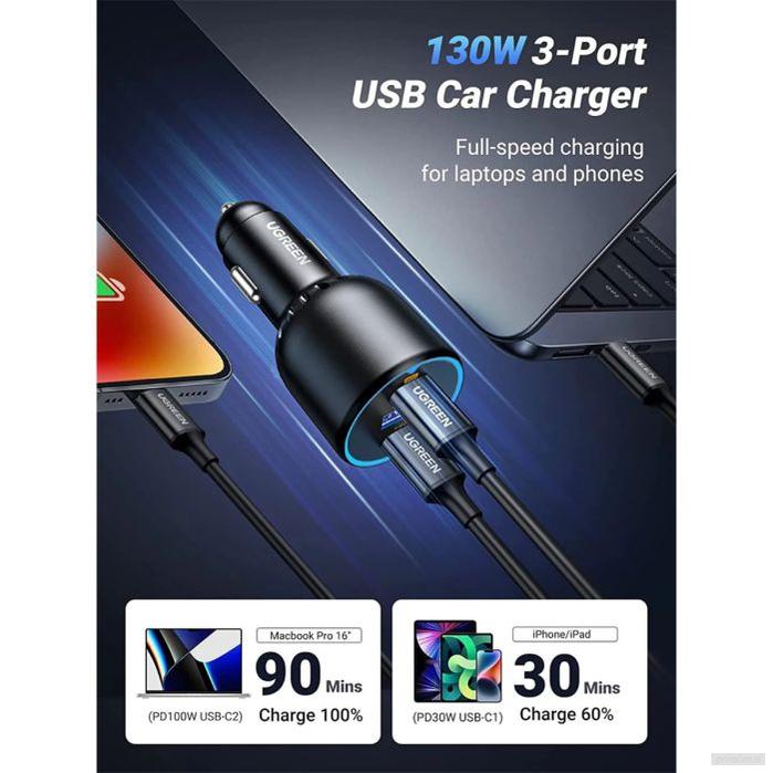 Ugreen 130W avtopolnilec z 1M USB-C kablom-PRIROCEN.SI