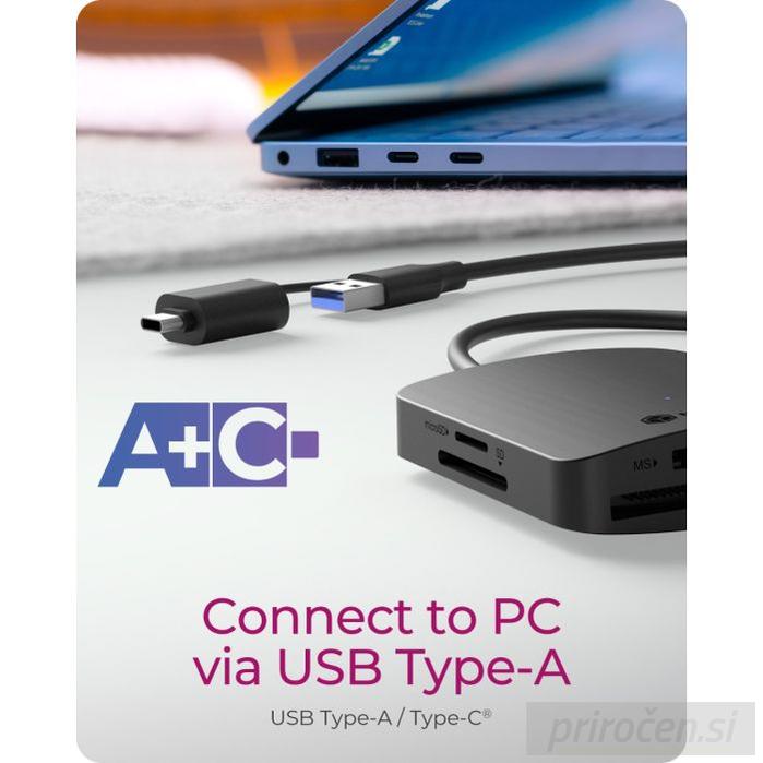 IcyBox IB-CR302-CU3 čitalec kartic USB 3.0 z USB-A in USB-C priključkom-PRIROCEN.SI