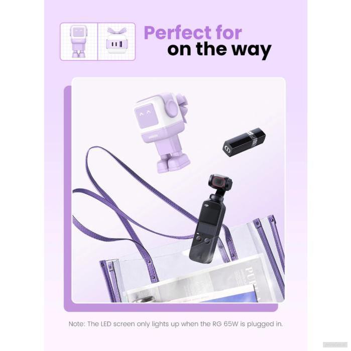 Ugreen Nexode Robot GaN 65W Polnilnik - Vijolična-PRIROCEN.SI