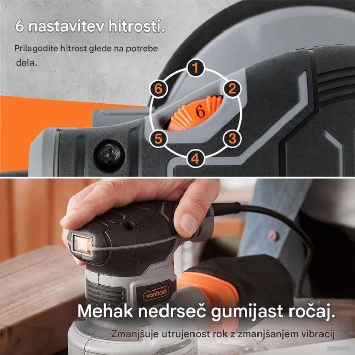 VonHaus 300 W ekscentrični brusilnik-PRIROCEN.SI