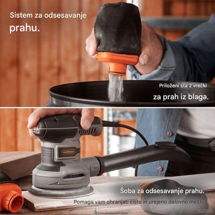 VonHaus 300 W ekscentrični brusilnik-PRIROCEN.SI