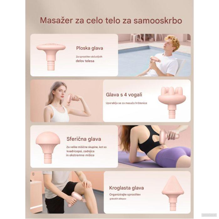 TAOTRONICS Masažna mini pištola roza-PRIROCEN.SI