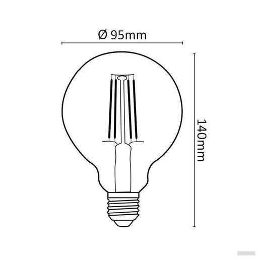 Asalite LED filament 7W G95, E27, 2000K, 650lm-PRIROCEN.SI