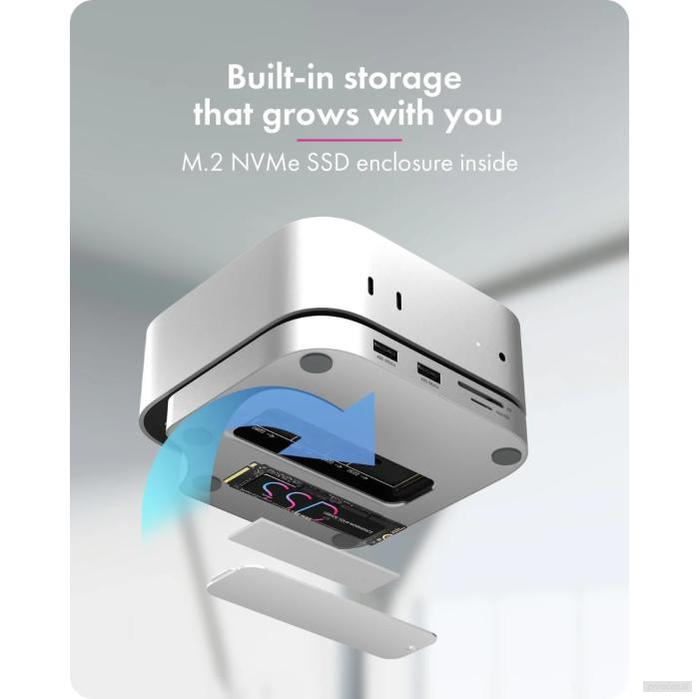 IcyBox IB-DK100 USB-C priklopna postaja za Mac mini M4-PRIROCEN.SI