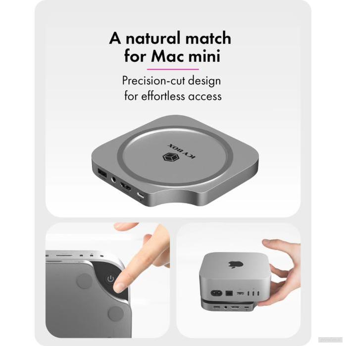 IcyBox IB-DK100 USB-C priklopna postaja za Mac mini M4-PRIROCEN.SI