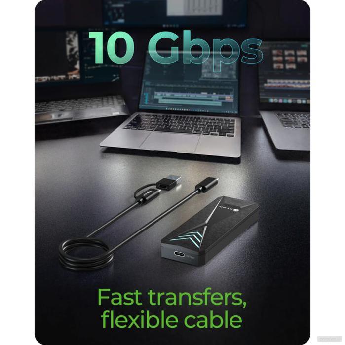 IcyBox E0019272 ohišje za M.2 NVMe SSD z vmesnikom USB-C 3.2 Gen 2 in RGB lučmi-PRIROCEN.SI