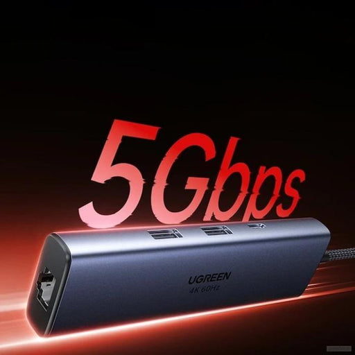 Ugreen 6-v-1 USB-C Hub (100 W PD, 4K@60Hz Displayport)-PRIROCEN.SI