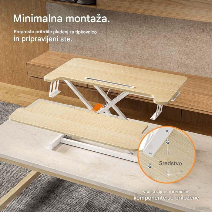 VonHaus Sit&Stand delovna platforma, svetel les-PRIROCEN.SI