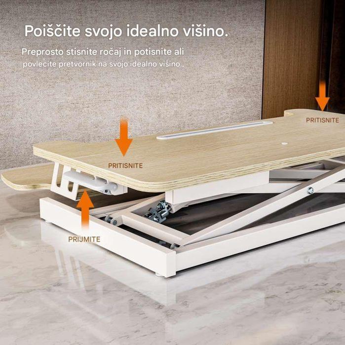 VonHaus Sit&Stand delovna platforma, svetel les-PRIROCEN.SI