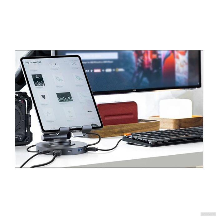 IcyBox IB-TH100-DK vrtljiv nosilec za tablico ali telefon z USB-C priključkom-PRIROCEN.SI