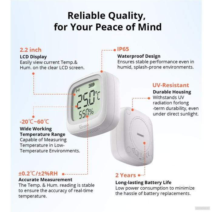 SONOFF ZigBee pametni senzor temperature in vlage SNZB-02WD-PRIROCEN.SI