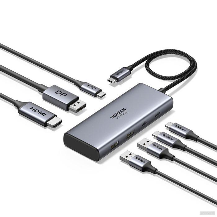 Ugreen 7v1 USB-C HUB HDMI+DP+USB+PD 100W-PRIROCEN.SI