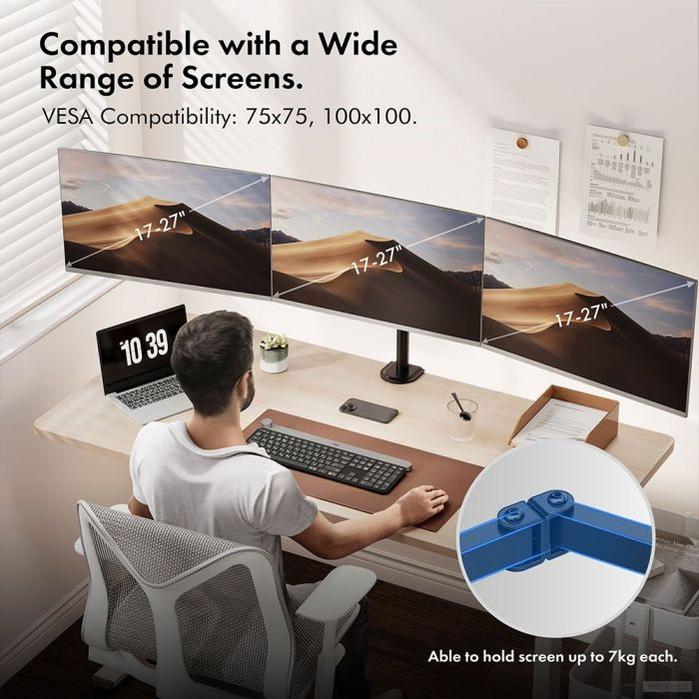 Vonhaus nosilec za tri monitorje do 27-PRIROCEN.SI