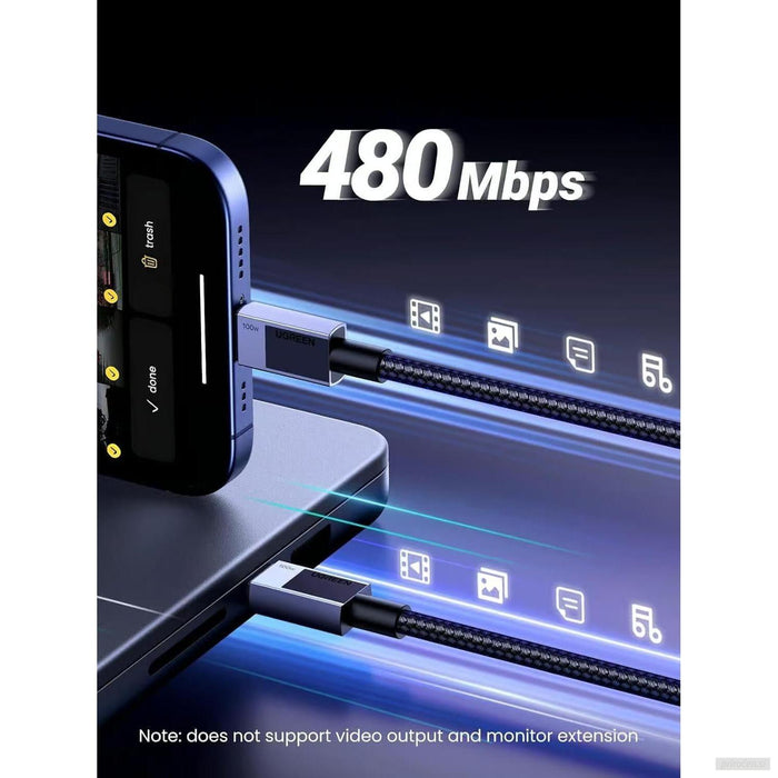 Ugreen USB-C na USB-C polnilni kabel 100W, 0,5M-PRIROCEN.SI