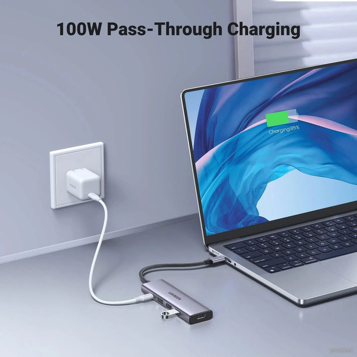 Ugreen 5-v-1 USB-C Hub (100 W PD, 4K@30Hz HDMI)-PRIROCEN.SI