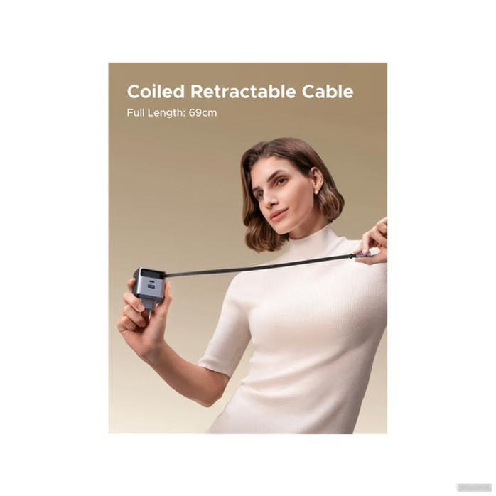 Ugreen Retractable 65W GaN USB-C polnilec-PRIROCEN.SI