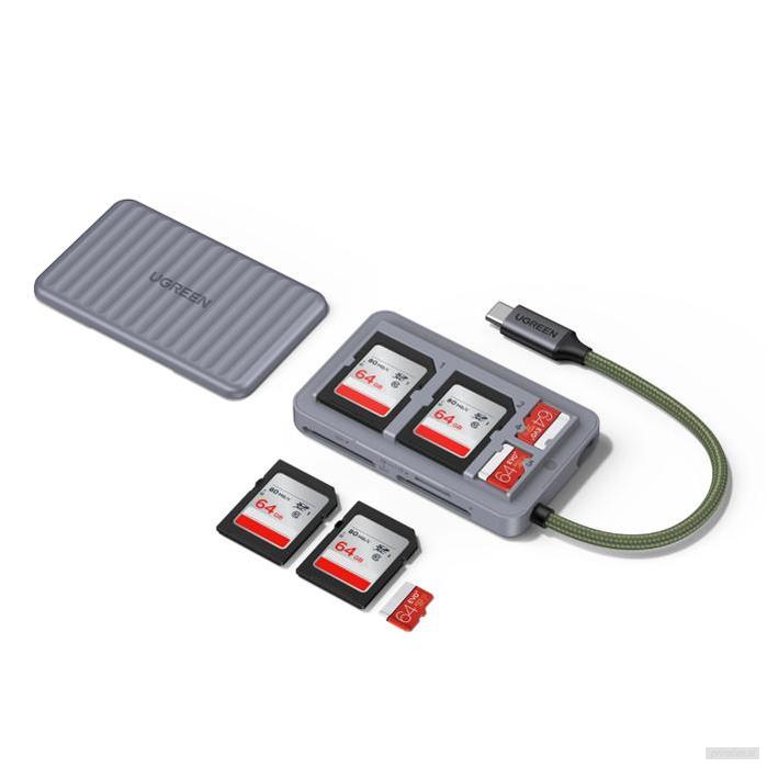 UGREEN večnamenski etui z bralnikom kartic TF/SD-0