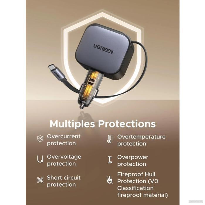 Ugreen 145W avtopolnilec z vgrajenim USB-C kablom-PRIROCEN.SI