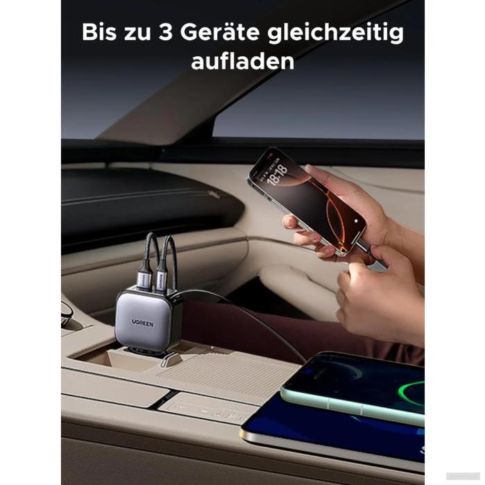 Ugreen 60W avtopolnilec z vgrajenim USB-C kablom-PRIROCEN.SI