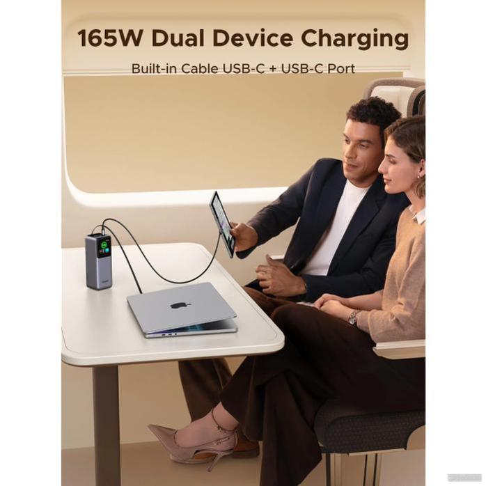 Ugreen prenosna polnilna baterija 20.000mAh, 165W s pametnim digitalnim zaslonom in vgrajenim kablom-PRIROCEN.SI