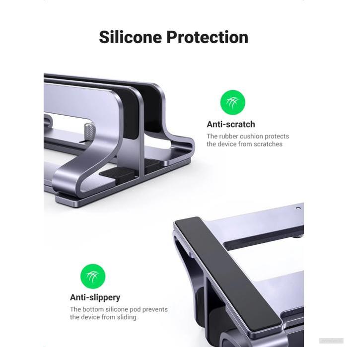 Ugreen dvojno vertikalno aluminijasto stojalo za prenosni računalnik-PRIROCEN.SI