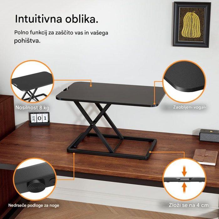 VonHaus Sit&Stand ultra tanka delovna platforma 3000244.1-PRIROCEN.SI