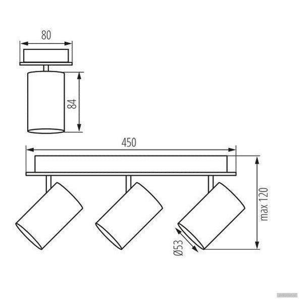 GTV stropna svetilka VENETO 3xGU10 230V IP20, črna OS-VEN20WO3-10-PRIROCEN.SI