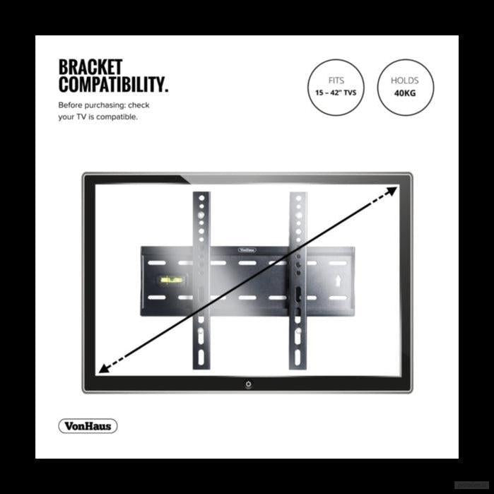 VonHaus 15-42 fiksen TV stenski nosilec do 40kg, Amazon best seller-PRIROCEN.SI