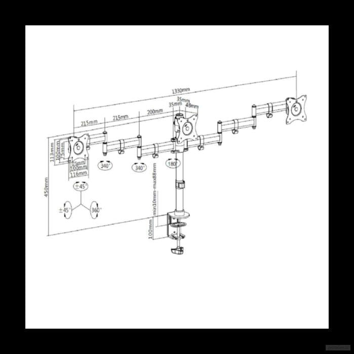 Vonhaus nosilec za tri monitorje do 27-PRIROCEN.SI