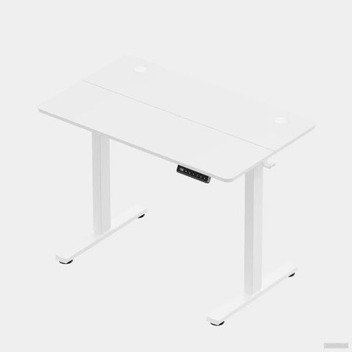 VonHaus Bela električno nastavljiva dvižna pisalna miza 100 × 60 cm z USB-C polnilnim priključkom-PRIROCEN.SI