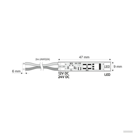 Vgradno stikalo za LED trak na dotik + dimming 12V/24V 5A-PRIROCEN.SI