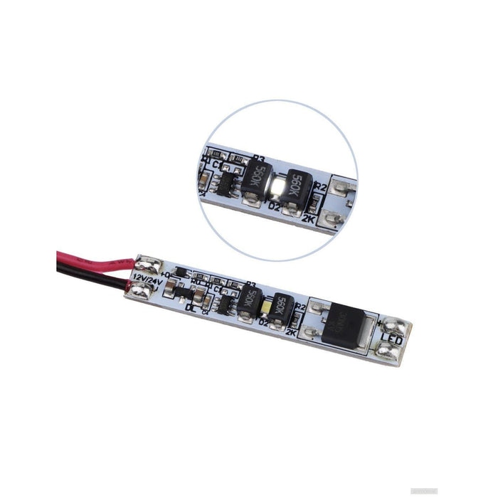 Vgradno stikalo za LED trak na dotik 12–24V, 3A, kabel 2m-PRIROCEN.SI