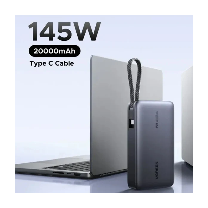 Ugreen 145W 20000mAh prenosna baterija z vgrajenim kablom-PRIROCEN.SI
