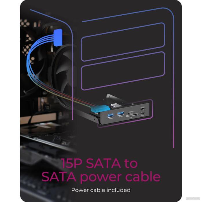 IcyBox IB-HUB1419-i3 6-v-1 USB ohišje HUB za 3,5" režo v računalniku-PRIROCEN.SI