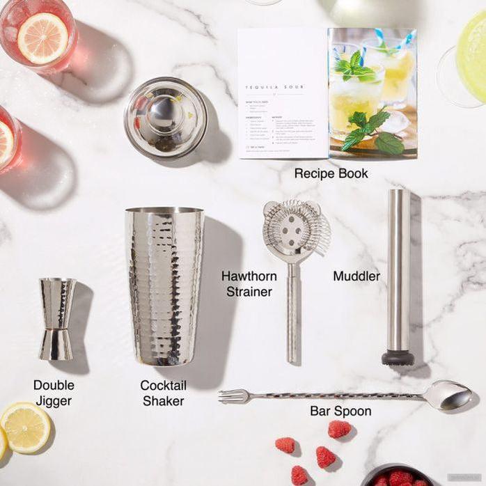 VonShef 4 delni set za koktajle Hammered-PRIROCEN.SI