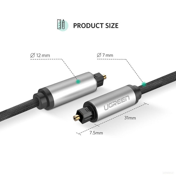 Ugreen Toslink optični kabel - pleten 1 m - box-PRIROCEN.SI