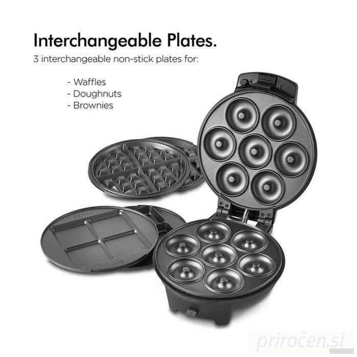 VonShef 3v1 aparat za pripravo vafljev, krofov in brownijev-PRIROCEN.SI