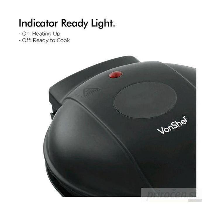 VonShef 3v1 aparat za pripravo vafljev, krofov in brownijev-PRIROCEN.SI