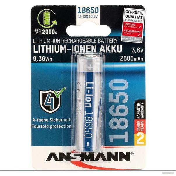 ANSMANN polnilna baterija 18650, 3.6V, 2.6Ah, 1kos-PRIROCEN.SI