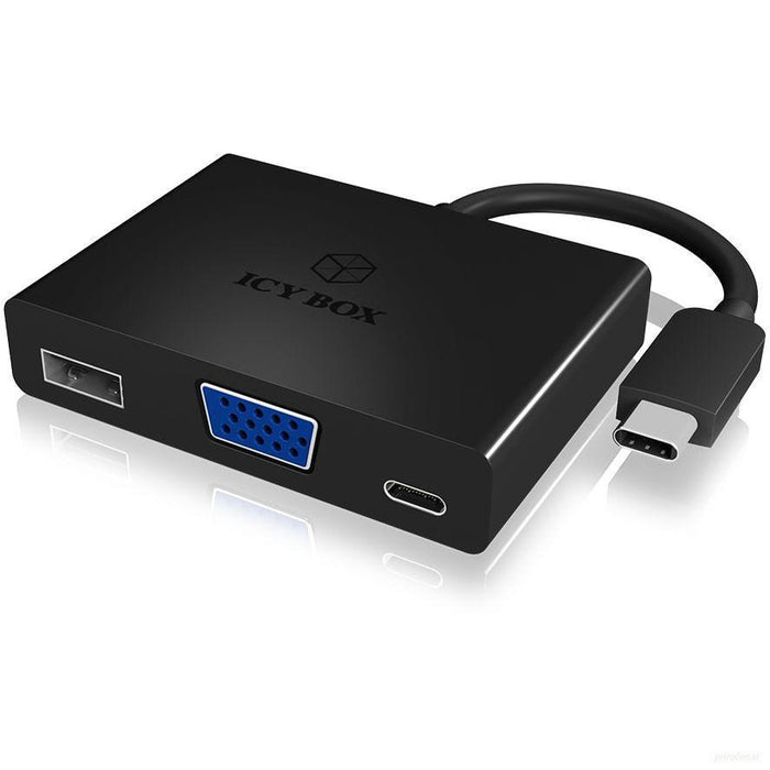 Icybox IB-DK4032-CPD adapter iz USB-C na VGA / USB-C in USB-A-PRIROCEN.SI