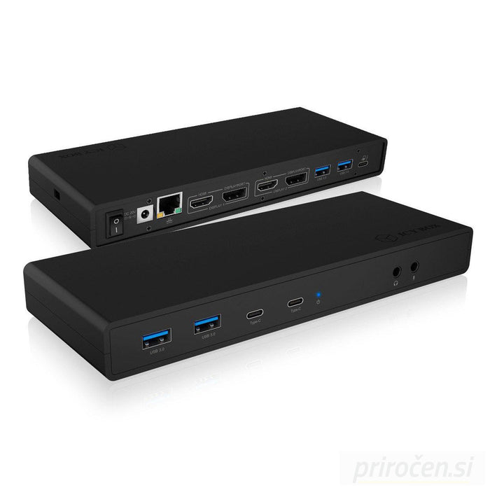 Icybox IB-DK2245AC Docking USB-C priklopna postaja z dvojnim video priključkom-PRIROCEN.SI
