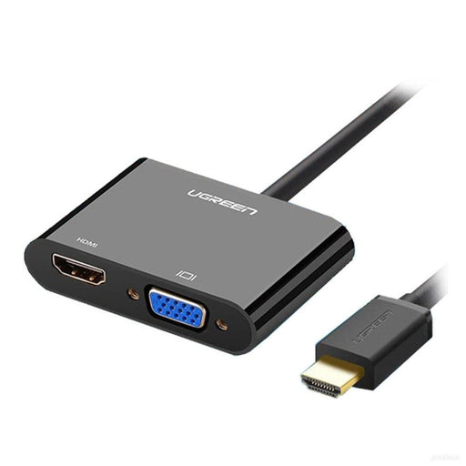 Ugreen HDMI na VGA+HDMI adapter črn - box-PRIROCEN.SI
