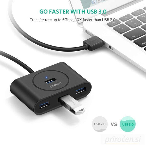 Ugreen USB 3.0 4 Ports Hub črn 1m-PRIROCEN.SI