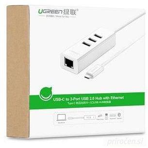 Ugreen USB-C hub na 3x USB A in RJ45-PRIROCEN.SI