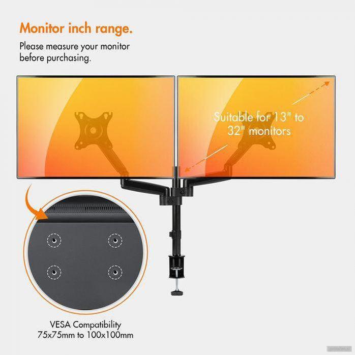 VonHaus dvojni nosilec za monitor do diagonale 32'', plinski drog POŠKODOVANA EMBALAŽA-PRIROCEN.SI