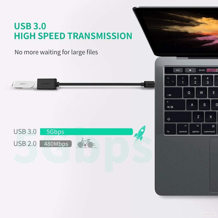 Ugreen USB-C (M) na USB 3.0 (Ž) OTG kabel črn - polybag-PRIROCEN.SI