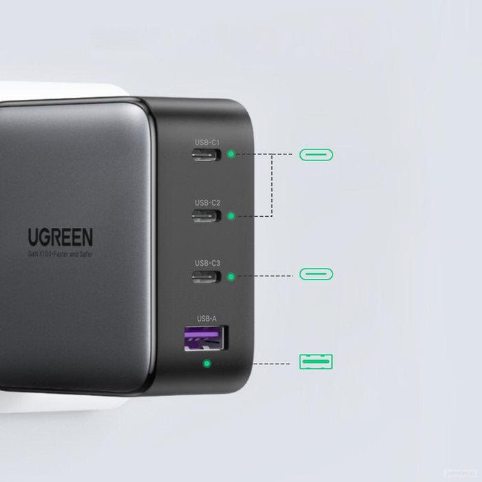 Ugreen USB-A in 3x USB-C 100W GaN hitri polnilec-PRIROCEN.SI