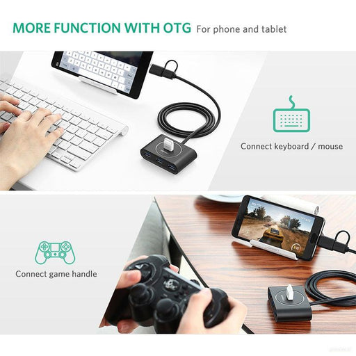 Ugreen USB 3.0 Hub z USB-C 3.1 OTG adapterjem 1M - box-PRIROCEN.SI