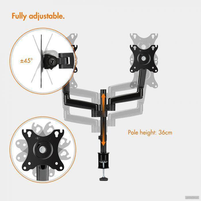 VonHaus dvojni nosilec za monitor do diagonale 32'', plinski drog POŠKODOVANA EMBALAŽA-PRIROCEN.SI