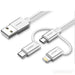 Ugreen USB 2.0 na Micro USB+Lightning+Type C (3 v 1) podatkovni kabel pleten 1m-PRIROCEN.SI
